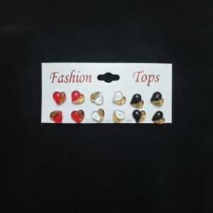 Elegant Heart Stud Earrings Set